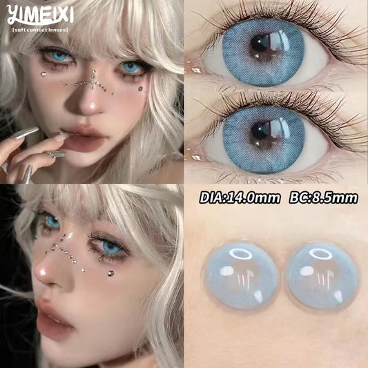 Nikii 2pcs Colored Contact Lenses for Eyes -  Shallow Beach Silver
