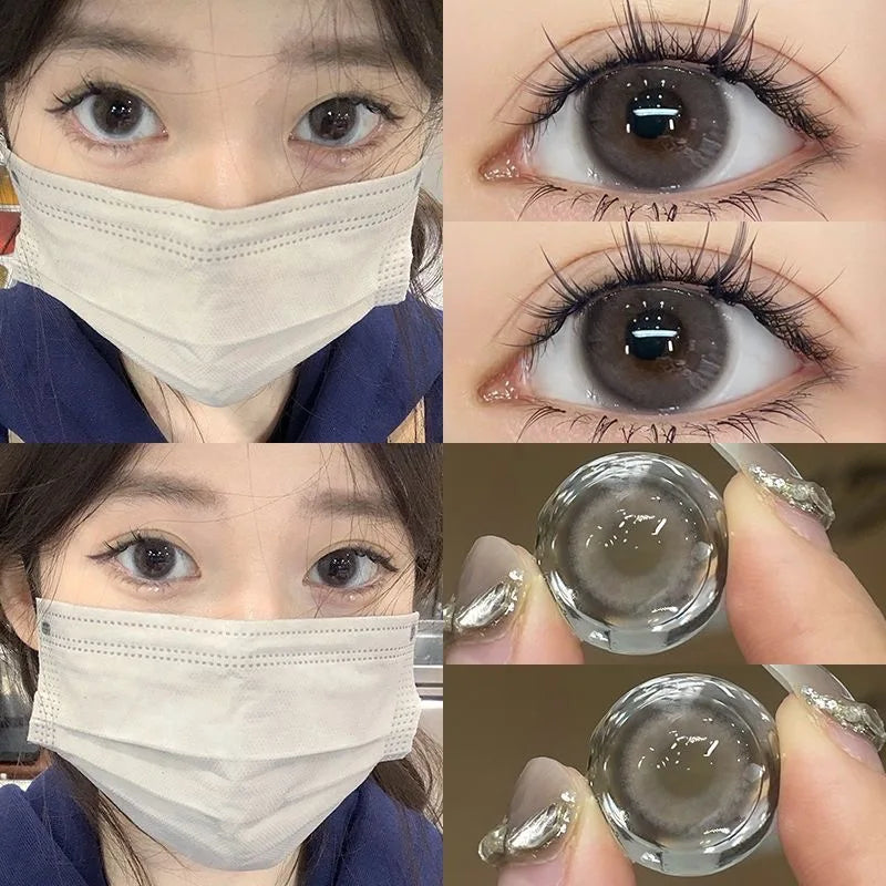 Nikii 2pcs Colored Contact Lenses for Eyes -  Shallow Beach Silver