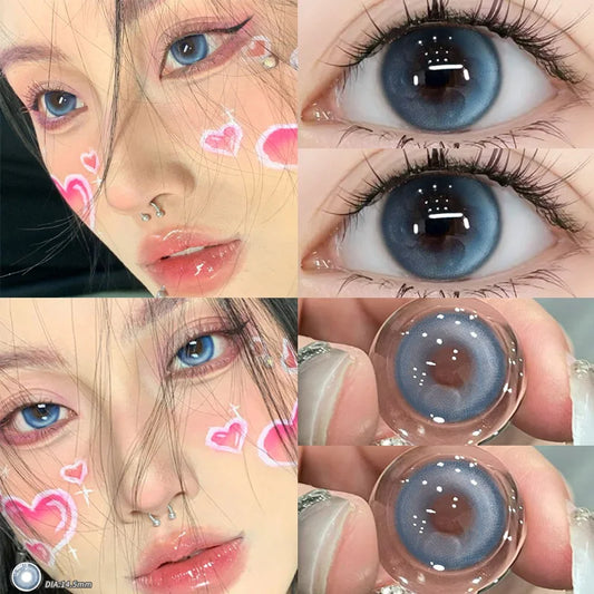 Nikii 2pcs Colored Contact Lenses - Blue coconut milk