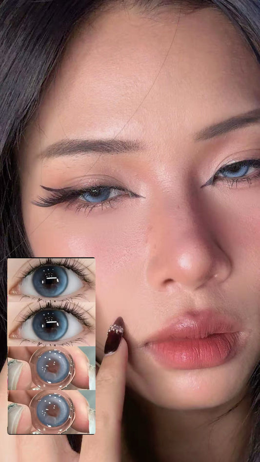 Nikii 2pcs Colored Contact Lenses for Eyes -  Blue Coconut Milk