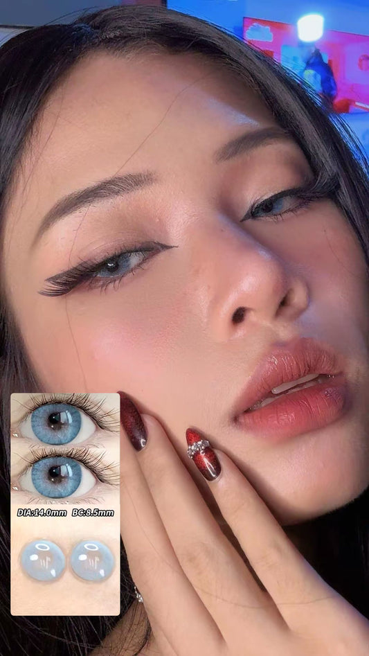 Nikii 2pcs Colored Contact Lenses for Eyes -  Mulberry Blue